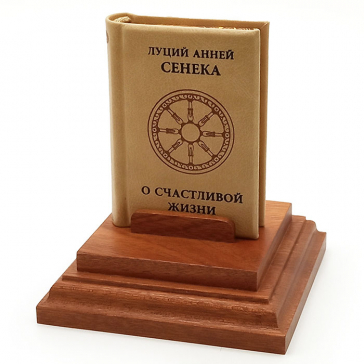 Подарочная миниатюрная книга Луций Анней Сенека «О счастливой жизни», кожаный переплет
