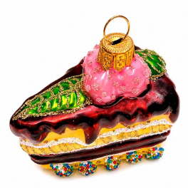 Елочная игрушка «Праздничный кусочек торта», 6х6,5х4,5 см