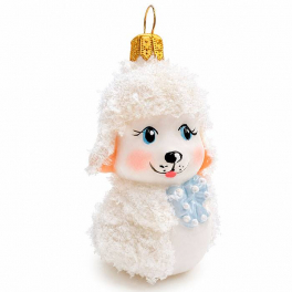 Елочная игрушка из стекла «Пушистый барашек», 7,5х5 см