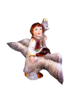 Ёлочная игрушка «Иванушка в бардовой жилетке на лебеде»