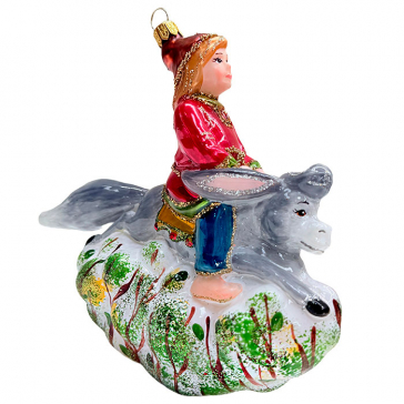 Ёлочная игрушка из стекла «Иван и Конёк-Горбунок», 14х16 см