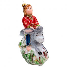 Ёлочная игрушка из стекла «Иван и Конёк-Горбунок», 14х16 см
