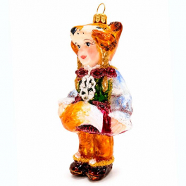 Елочная игрушка из стекла «Девочка-Лисичка», 12х6х4,5 см