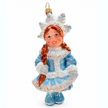 Елочная игрушка ручной работы «Девочка-снежинка», 13х6,5х6,5 см