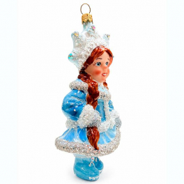 Елочная игрушка ручной работы «Девочка-снежинка», 13х6,5х6,5 см