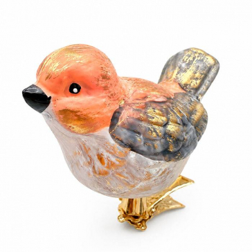 Стеклянная ёлочная игрушка «Зимняя певунья», 9,5х7х5,5 см