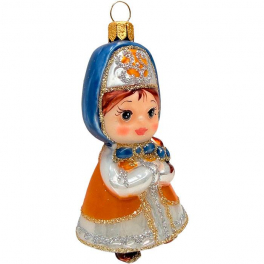 Стеклянная ёлочная игрушка «Василиса Премудрая», 9х4 см