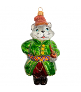 Ёлочная игрушка «Серый котофей в зелёном сюртуке»