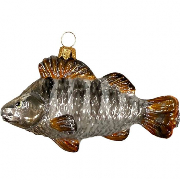 Стеклянная елочная игрушка «Рыба», ручная работа
