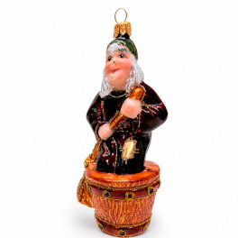 Стеклянные ёлочные игрушки в наборе «Баба Яга, избушка и мухомор»