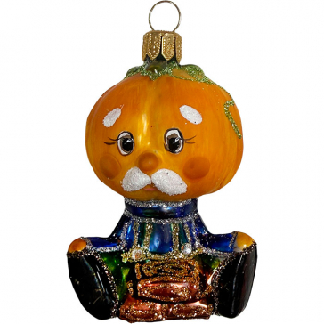 Стеклянная ёлочная игрушка «Кум Тыква», 7х5х4,5 см