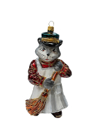 Ёлочная игрушка «Кот Василий, серый»