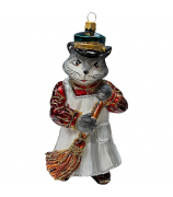 Ёлочная игрушка «Кот Василий, серый»