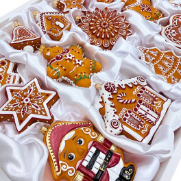 Набор ёлочных игрушек из стекла «Рождественское печенье», 17 предметов