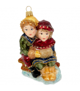 Ёлочная игрушка «Дети на саночках»