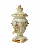 Ёлочная игрушка «Самовар с розами»