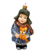 Ёлочная игрушка «Мальчик с котом»