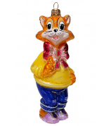 Ёлочная игрушка «Кот с бантом»