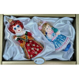 Набор из 2-х ёлочных игрушек «Алиса и Червонная Королева» в коробке