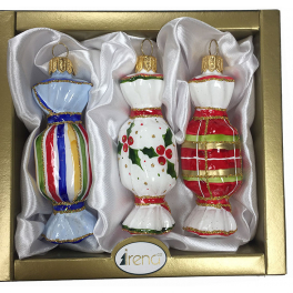 Стеклянные ёлочные игрушки в наборе «Конфетки Престиж»