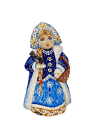 Резная фигурка «Снегурочка с птичкой»