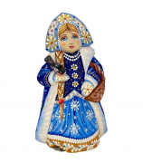Резная фигурка «Снегурочка с птичкой»