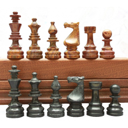 Шахматы из камня Европейские, доска 34х34 см