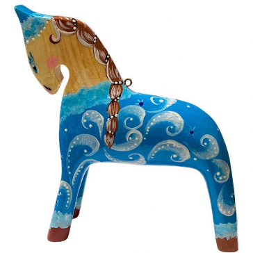 Резная елочная игрушка из кедра «Лошадка Снегурочка», высота 10 см