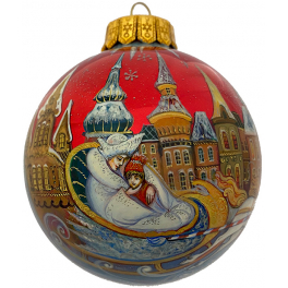 Коллекционный елочный шар «Снежная королева», Палех