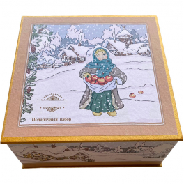Подарочный набор с ватной ёлочной игрушкой «Девочка с яблоками»