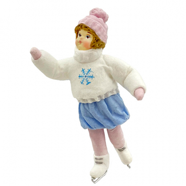 Ватная ёлочная игрушка «Девочка на коньках», 12 см