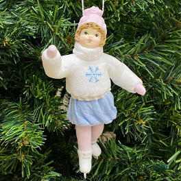Ватная ёлочная игрушка «Девочка на коньках», 12 см