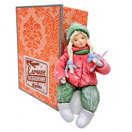 Ватная ёлочная игрушка «Девочка с сосулькой», 12 см
