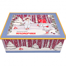 Набор ватных ёлочных игрушек «Мухоморчики» в музыкальной коробке